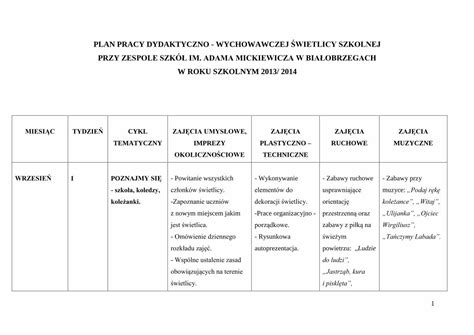 Pdf Plan Pracy Dydaktyczno Wychowawczej Zsbialobrzegi Edu Pl Po