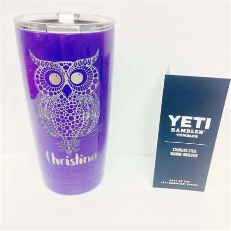 Powder Coated Yeti 20 Oz Personalized Laser Engraved Tumbler