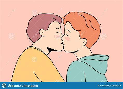 Gay Couple Kissing Showing Love Stock Vector Illustration Of Freedom