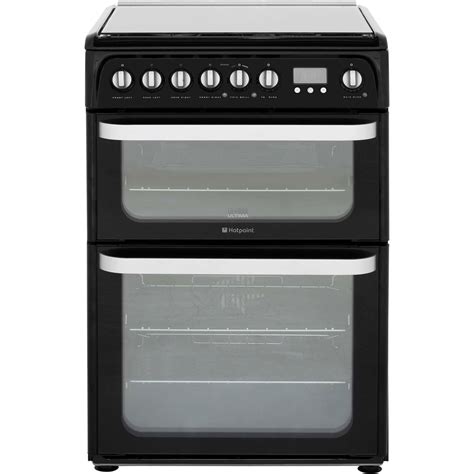 Hotpoint Hud61ks Free Standing A Dual Fuel Cooker With Gas Hob 60cm Black New Ebay