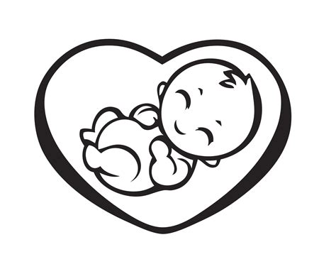 Baby in Heart Womb Shower VECTOR Silhouette Gender Reveal - Etsy Australia