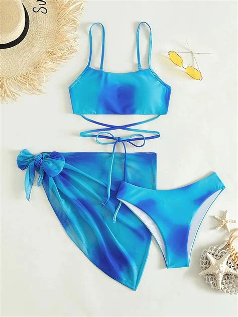 2024 Designer Clear Strap Women S Blue Bikini Set For Women Sexy Swimwear With Mixed Luxury