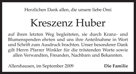 Traueranzeigen Von Kreszenz Huber Trauer Merkur De