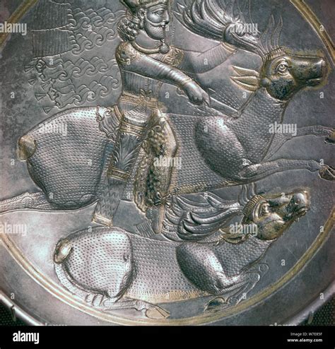 A Sassanid Silver Dish Showing King Shapur Ii 4th Century Artist