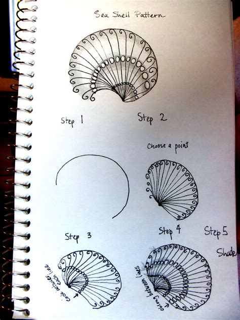 Sea Shell Tangle Pattern Zentangle Patterns Zentangle Tangle Pattern