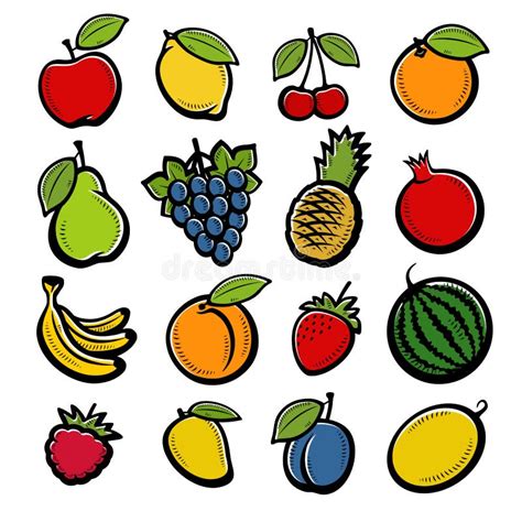 Colección De Conjunto De Las Frutas Ilustración Del Vector Ilustración