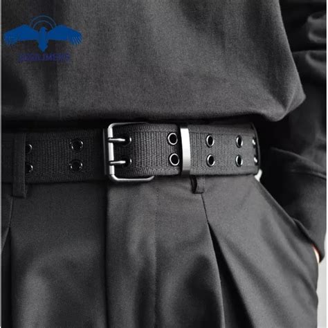 Legilimens Men S Pin Buckle Canvas Belt Personalized Double Pin Buckle