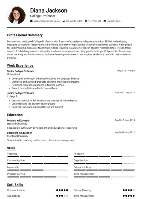 26 College Professor Skills for Your Resume: List + Examples - ResumeDesign.ai