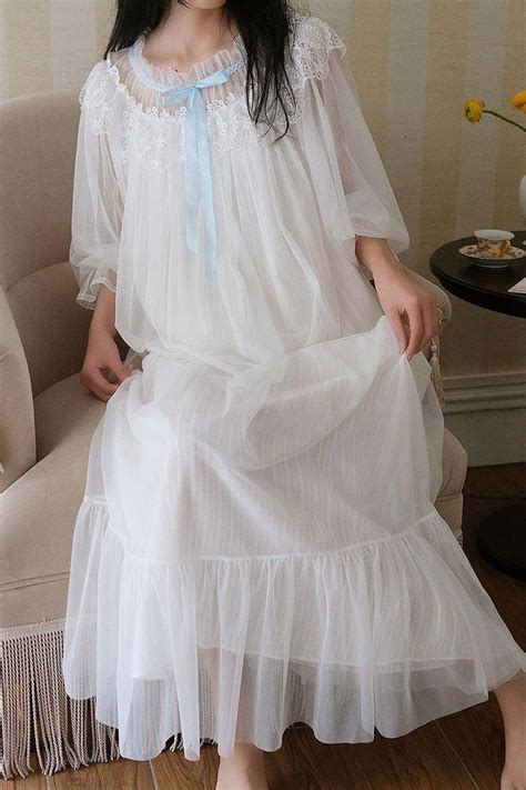 Vintage Nightgowns Women Long Victorian Nightgown Lace Etsy