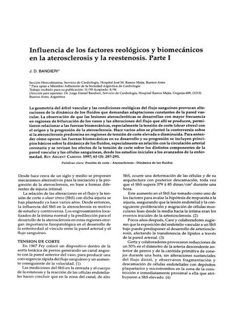 Influencia de los factores reológicos y biomecánicos en la