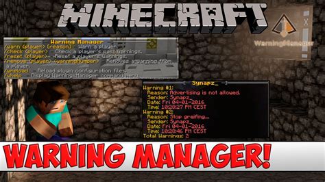 Minecraft Plugin Tutorial Warning Manager Youtube