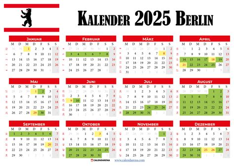kalender  feiertage ferien berlin calendarena