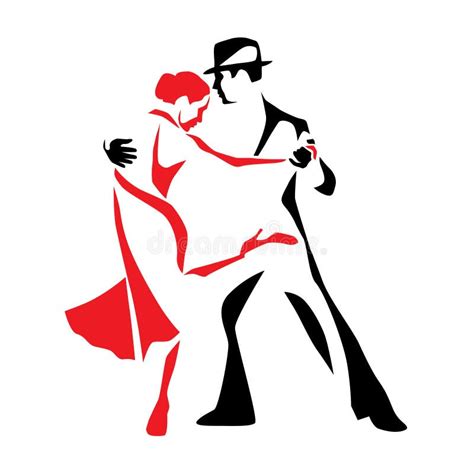 Tango Dancing Couple Man And Woman Vector Illustration Logo Icon For