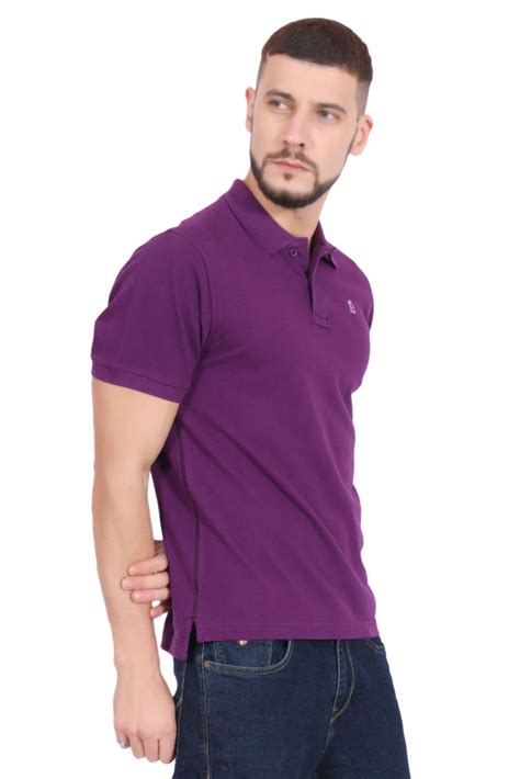 Plain Cotton Purple Polo T Shirt For Men Blueaura Apparels