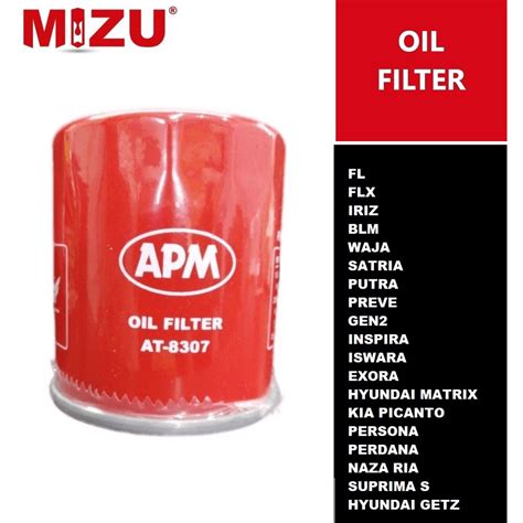 Mizu Apm Proton Oil Filter Genuine Gen Blm Waja Wira Persona