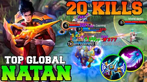 20 Kills Natan Gameplay Natan Best Build 2023 MLBB Natan Top 1