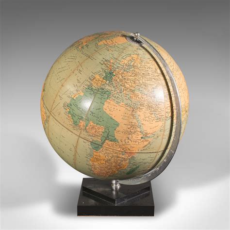 Vintage Table Globe English World Map 135 Inch Diameter C1960