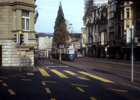 Zürich VBZ Tram 6 SWS MFO Be 4 4 1394 Bleicherweg Tunnelstrasse am