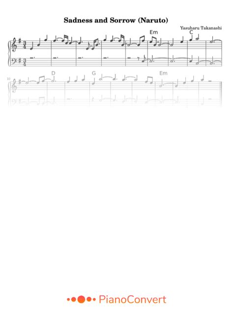 Sadness And Sorrow Partitura Fácil Em Pdf La Touche Musicale