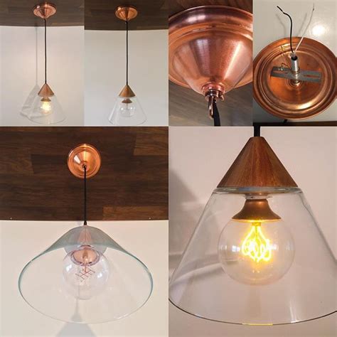 Cone Shaped Pendant Light With Copper Canopy