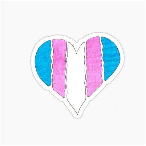 Trans Pride Flag Heart Sticker For Sale By Juliadream Redbubble