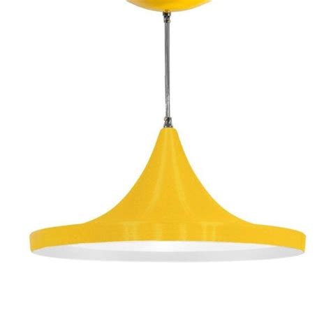 Pendente Luminária Chapeu 36cm Diâmetro x 18cm Altura Amarelo x