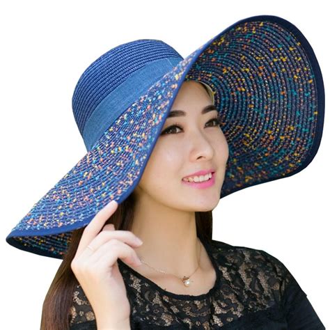 Navy Dots Style Sun Hat Beach Hats Foldable Hat Ladies Hat Girls Cap Hats For Women Women