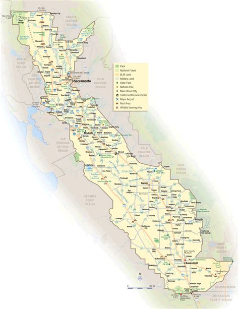 map of central valley of california
