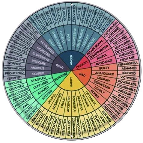 Buy NADOBA Feelings Chart Color Wheel - Mood Meter for Self Awareness ...