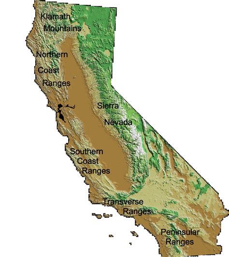 Mountain Range Map California at Millard Russell blog