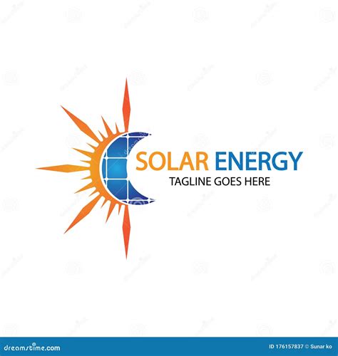 Sun Solar Energy Logo Design Template Solar Tech Logo Designsv Stock