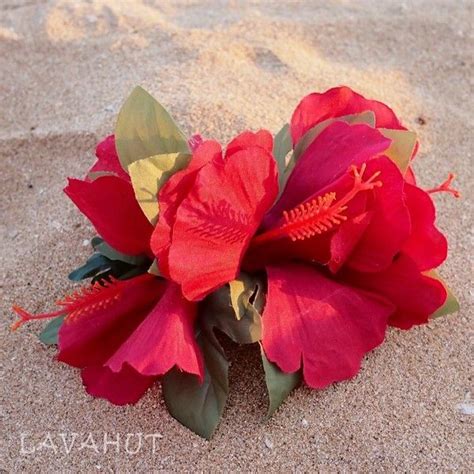 Hibiscus Red Hawaiian Flower Hair Clip 9 Liked On Polyvore Featuring Accessories Hair