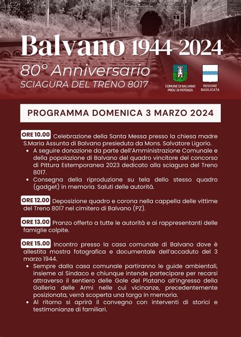 Balvano Non Dimentica Il 3 Marzo Una Serie Di Iniziative Per Ricordare