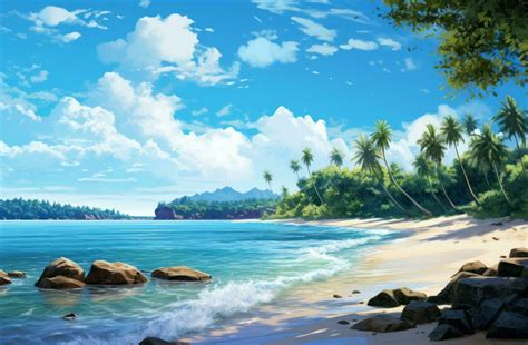 Tropical island beach wallpaper 26774334 Stock Photo at Vecteezy