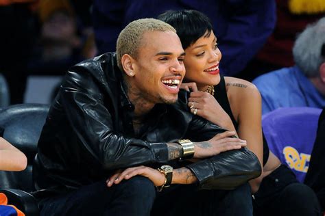 Rihanna Chris Brown Make Their Togetherness Public At Lakers Game