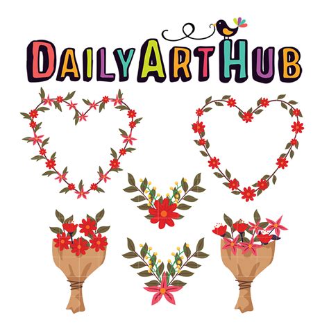 Valentine’s Flower Clip Art Set – Daily Art Hub – Free Clip Art Everyday