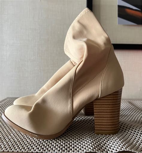 Forever Nude Heeled Boots Women S Fashion Footwear Boots On Carousell