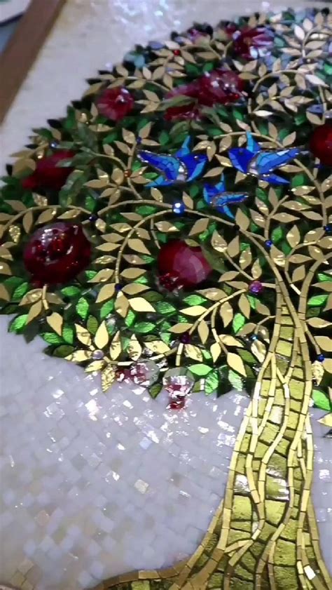 Гранатовое дерево из мозаики. Дерево богатства, изобилия, золотое ...
