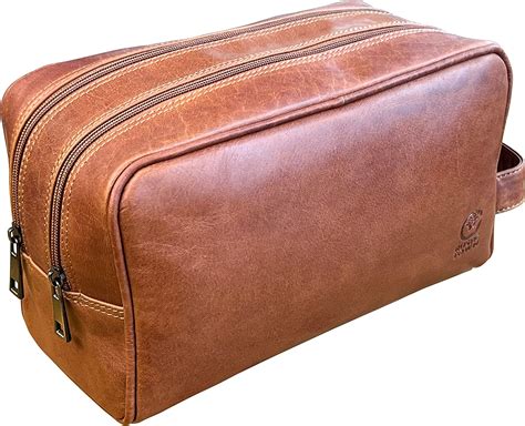 Amazon RUSTIC TOWN Leather Toiletry Bag For Men Travel Shaving