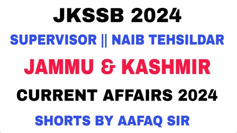 Jkssb Supervisor Naib Tehsildar J K Shorts By Aafaq Sir