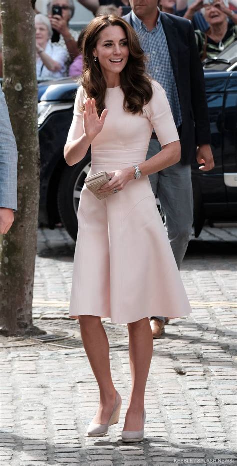 Kate Middleton Pink Dress Visiting Cornwall And The Scilly Isles