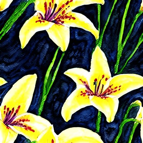 Lily Flowers Painting Watercolor · Creative Fabrica