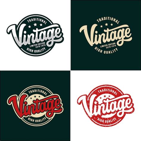 Establecer Logotipo Vintage Vector Premium