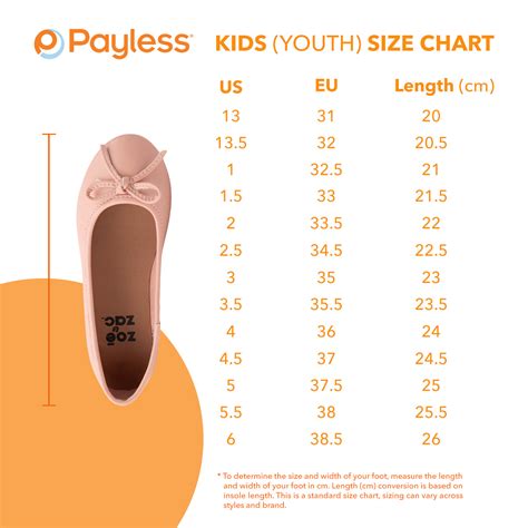 Size Charts And Fit Tips Payless Shoesource