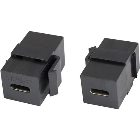 Usb C Snap In Keystone Jack F F Pass Through Coupler Black Conference Table Boxes