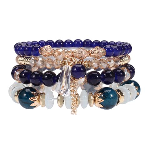 Bohemian Stackable Bead Bracelets For Women Multilayered Bracelet