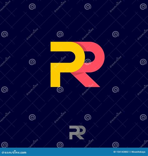 Pr Logo Public Relations Emblem Monogram Consist Of Yellow And Orange