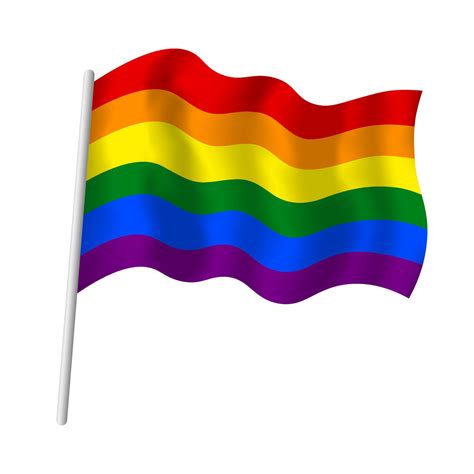 Lgbt Flag On Flagpole Waving In Wind Vector Illustration Of Sexual