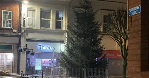 Naked Christmas Tree And Decorations Still Up In Nuneaton Town Centre