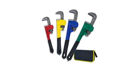 Kotto 4 Pack Heavy Duty Heat Treated Adjustable Pipe Wrench Set Only